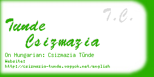 tunde csizmazia business card